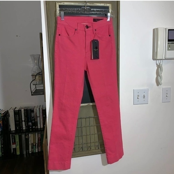 Rag & Bone Pink Ankle Cigarette Jeans Skinny Crop Stretch Denim Size 24 NWT - Picture 8 of 10